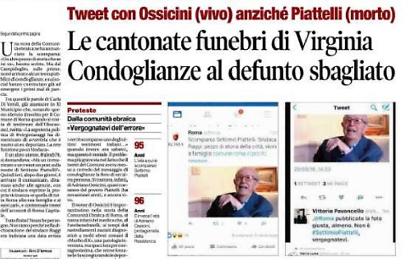 Raggi gaffe