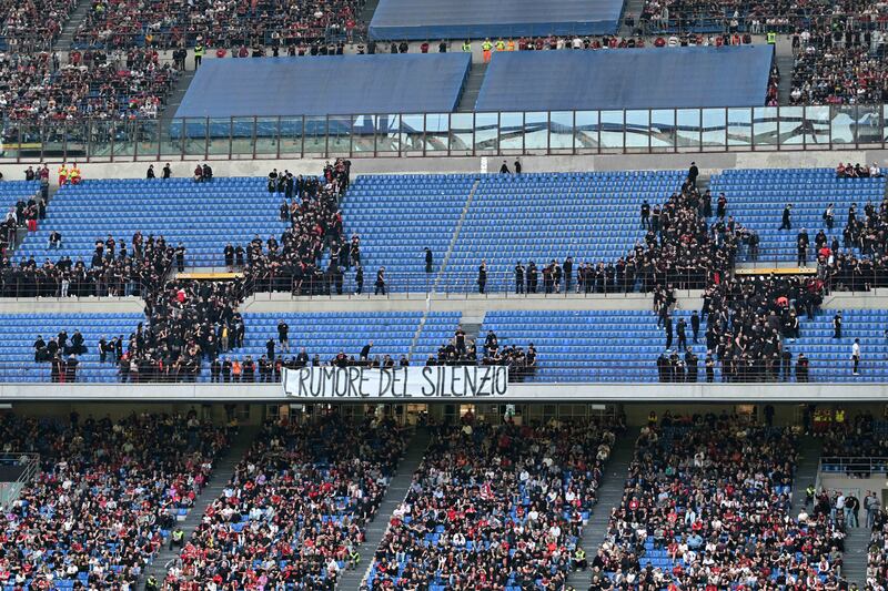 Curva Sud deserta Milan Genoa