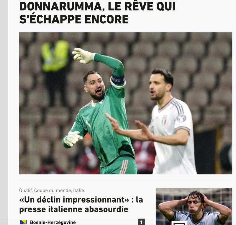 La disfatta azzurra vista dai quotidiani francesi 2