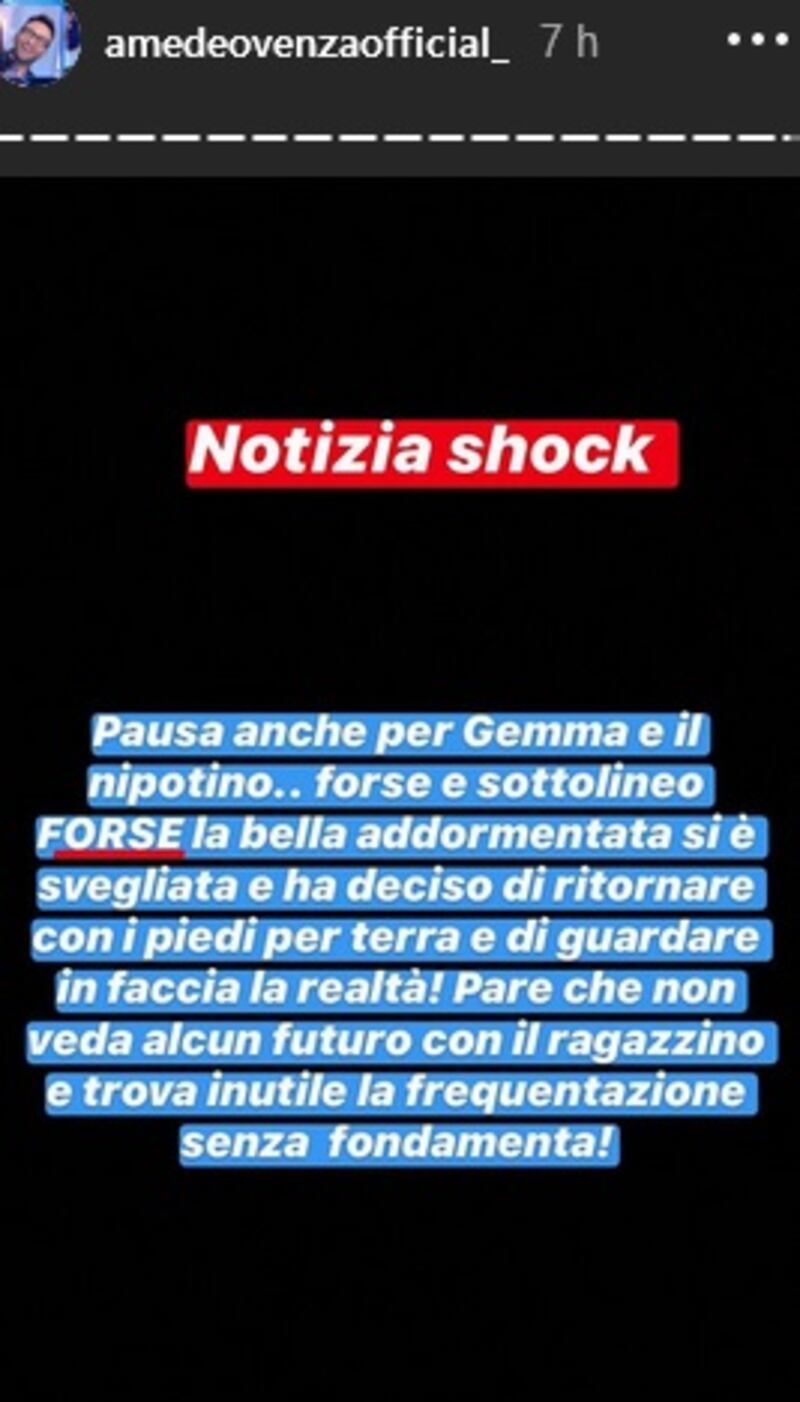 Amedeo Venza, post su Gemma e Vivarelli