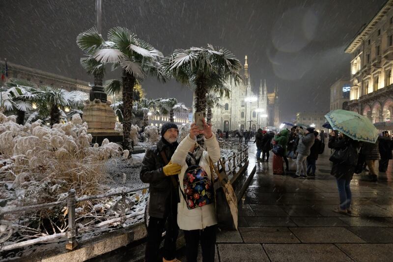 Arriva la prima neve a Milano 2