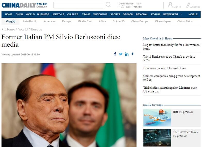 I giornali stranieri ricordano Berlusconi 2