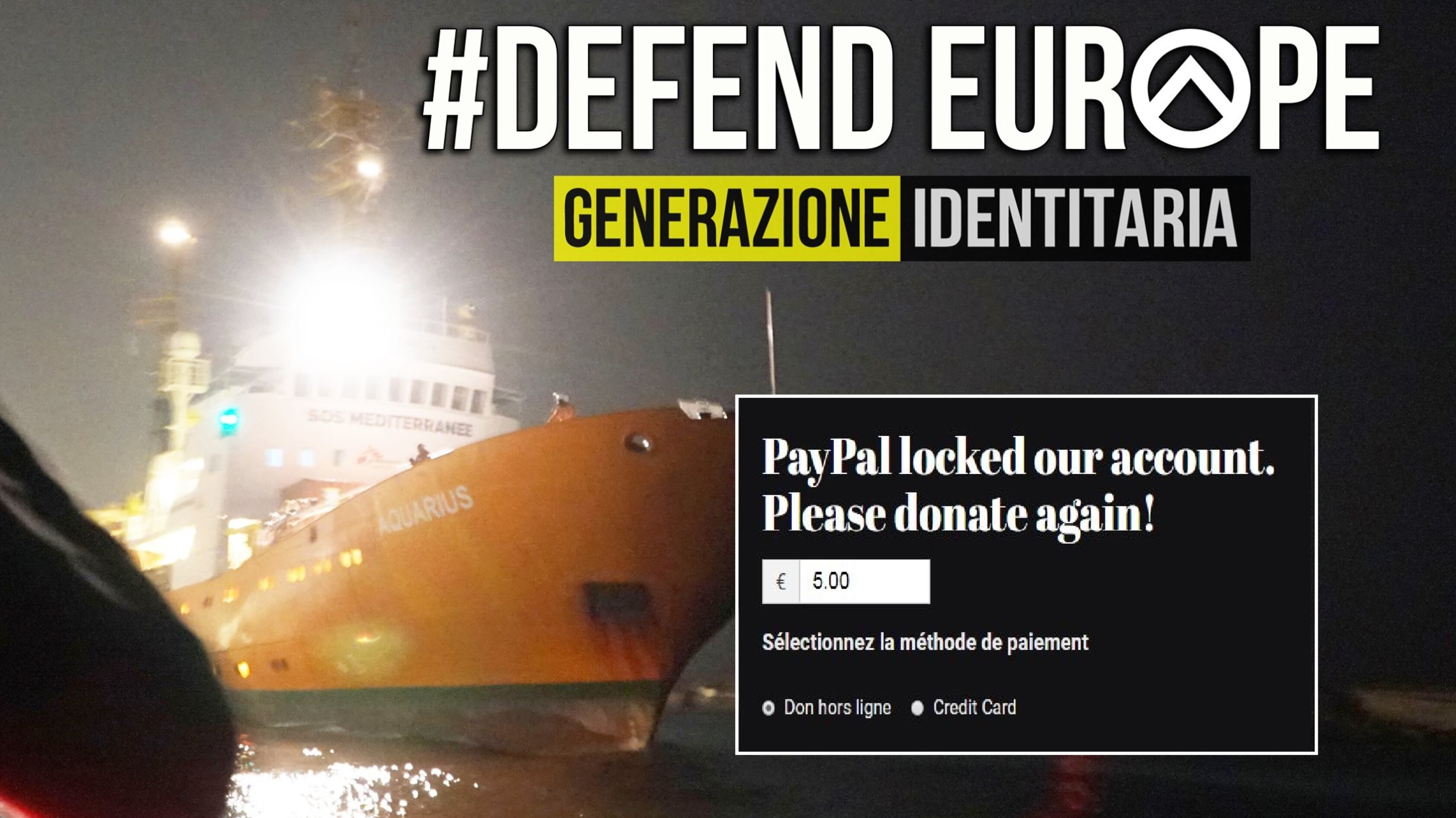 Navi anti-Ong, la sinistra protesta. E chiudono il conto agli Identitari