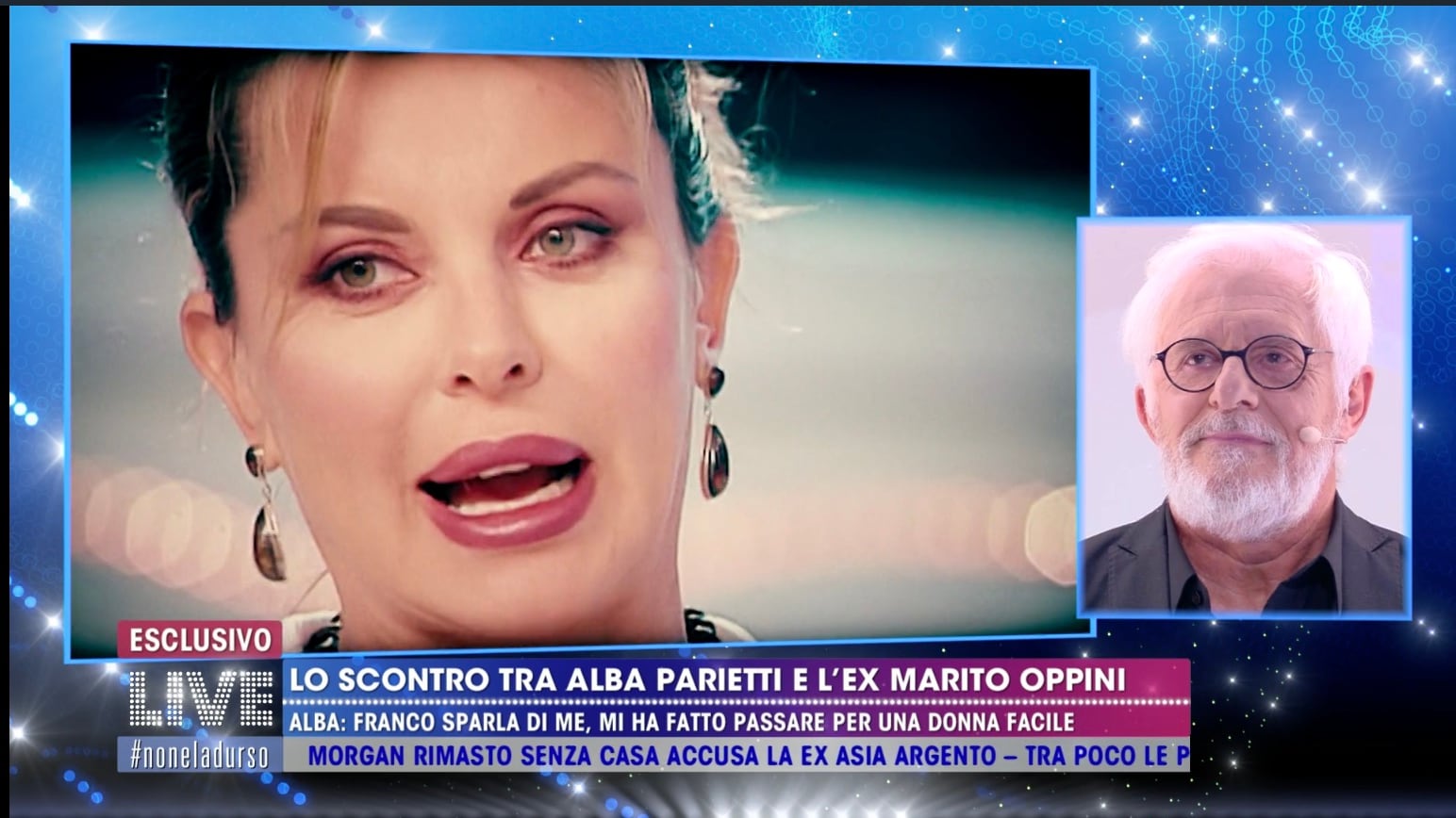 Alba Parietti attaccata dall'ex marito e dalla De André