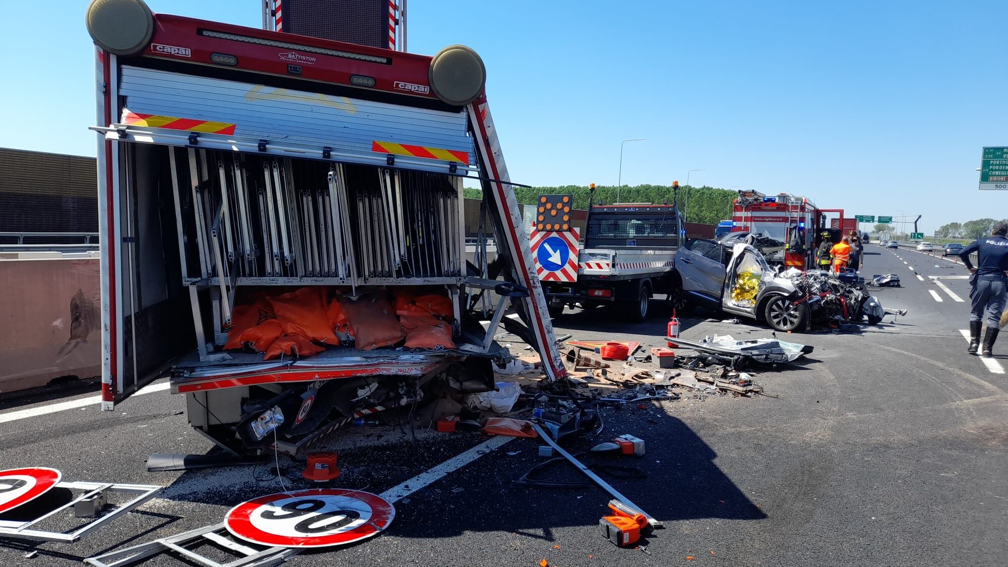 Auto su cantiere autostradale, due morti in A4
