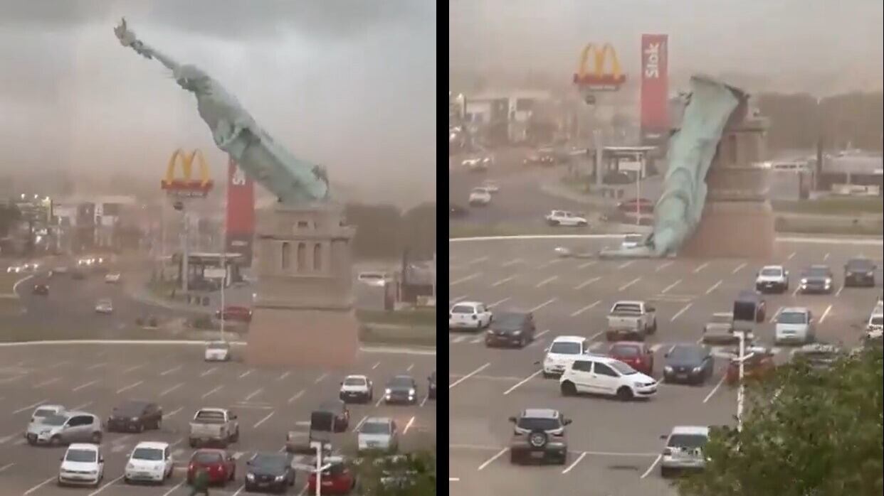 Il tornado fa cadere la "Statua della Libertà", choc in Brasile