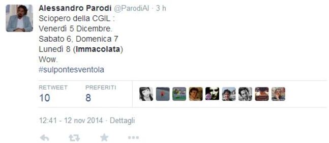 Twitter contro la Cgil: "Così allungano il ponte" 8