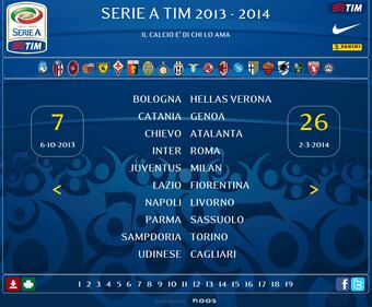 Ecco il calendario del campionato di serie A 18