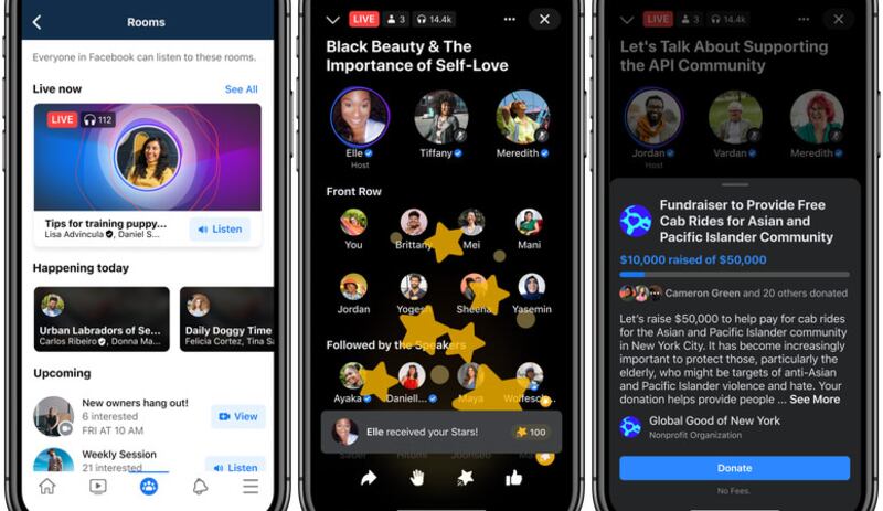Facebook: Live Audio Rooms