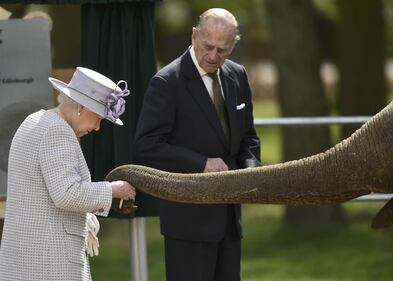 La Regina Elisabetta va allo zoo a vedere gli elefanti 9