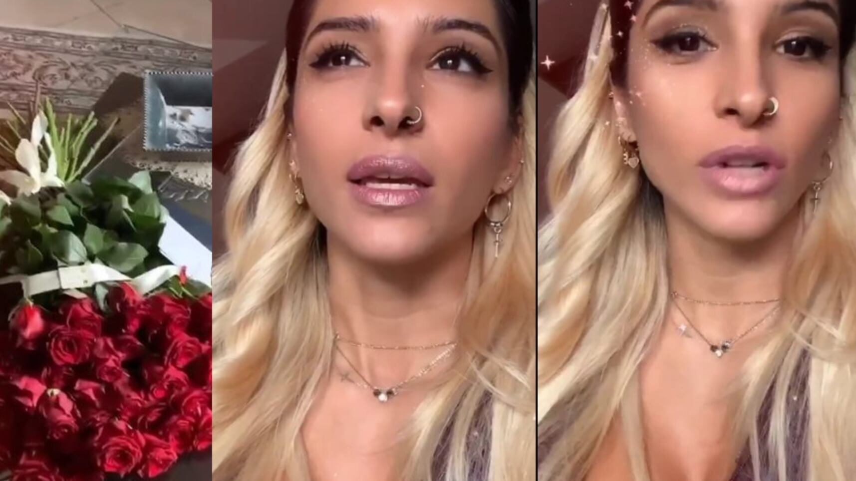 Erica Piamonte riceve un bouquet di rose dal mittente "top secret"