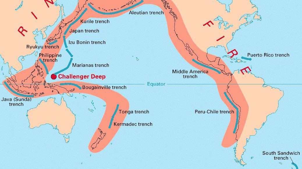 La Cintura del fuoco: qui il 90% dei terremoti