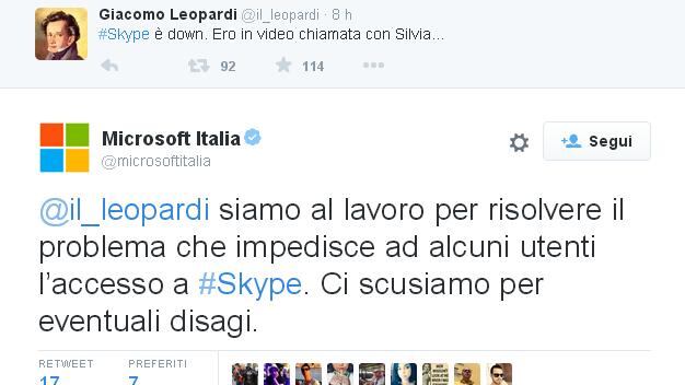 #Skypedown, Microsoft replica pure a Leopardi