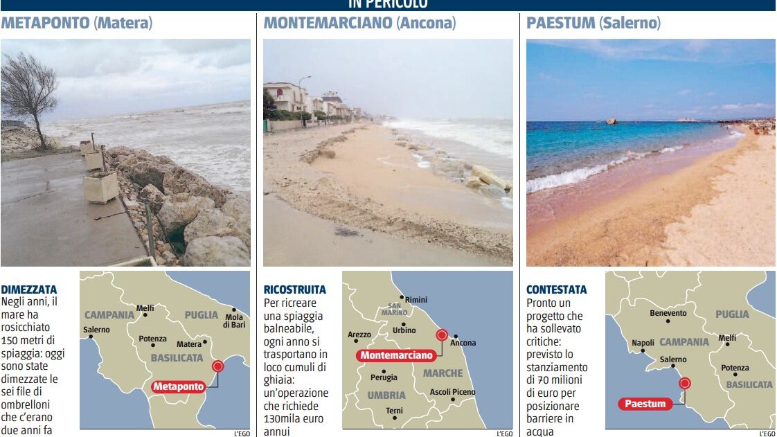 Da Paestum a Metaponto: le spiagge a rischio requiem