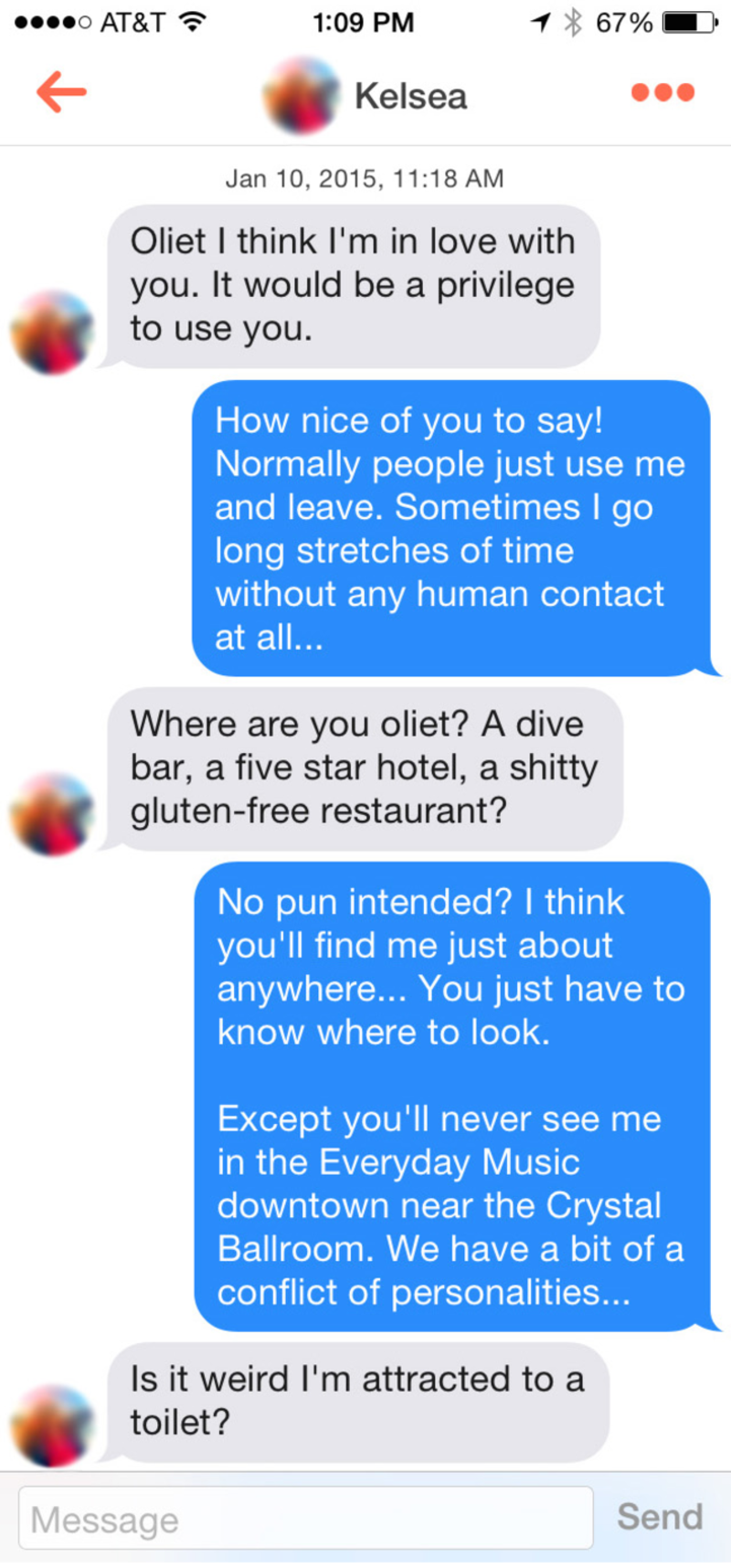 Oilet: il water che ha ricevuto 200 consensi su Tinder 18