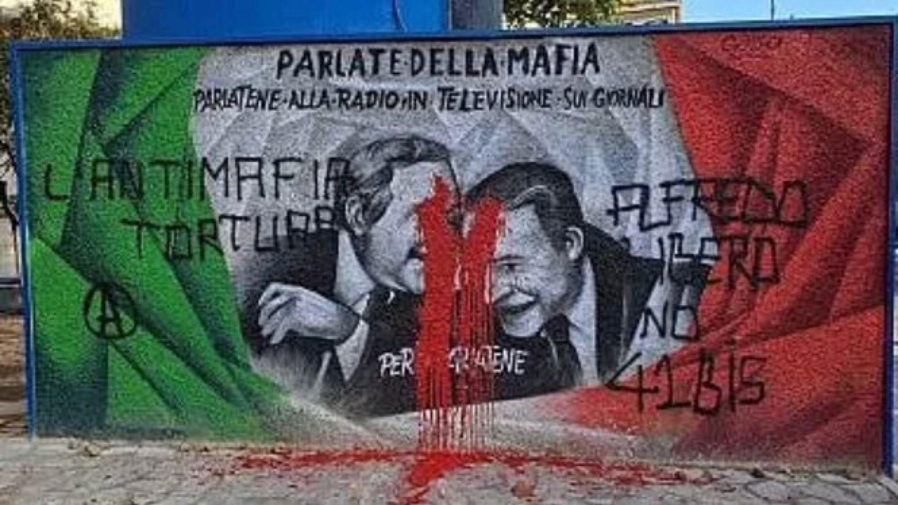 Vandalizzato il murale per Falcone e Borsellino. "Inaccettabile"