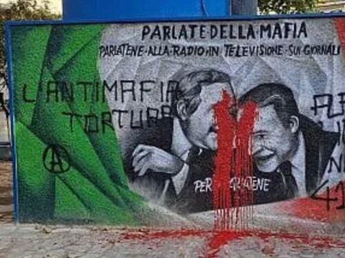 Vandalizzato il murale per Falcone e Borsellino. "Inaccettabile"