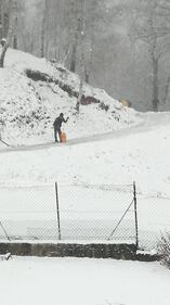 I migranti spalano la neve a Pettinengo 3