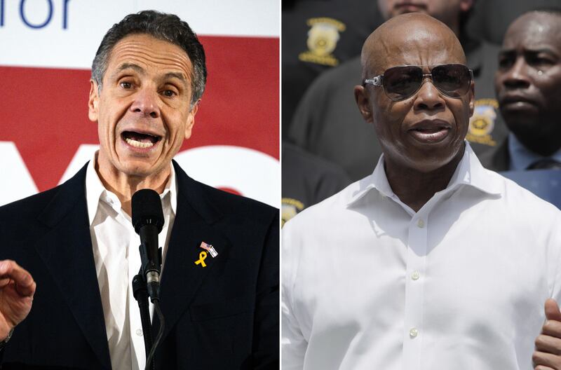 Andrew Cuomo (sx) e Eric Adams (dx)