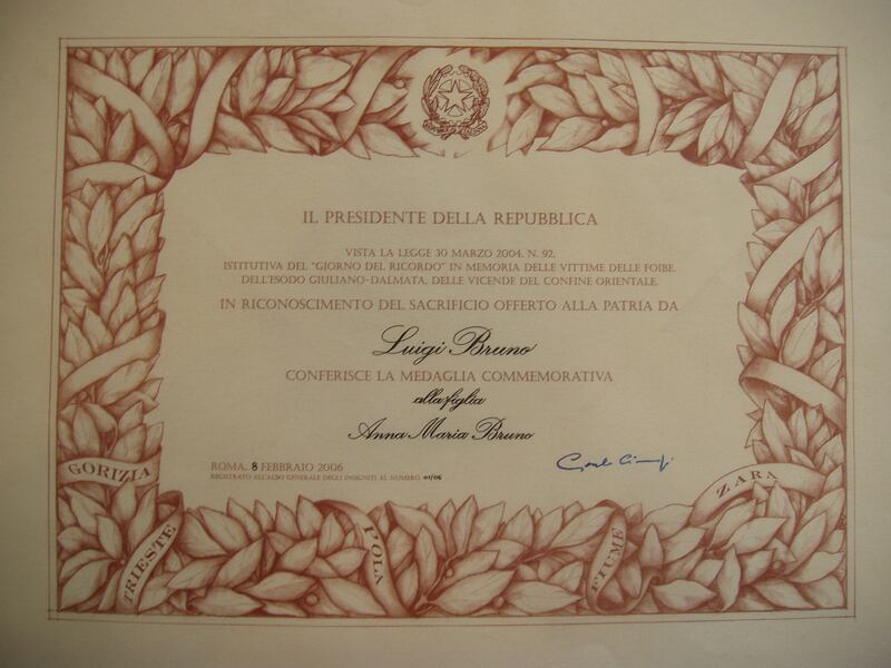 Luigi Bruno, poliziotto nelle foibe vittima dei partigiani di Tito 1