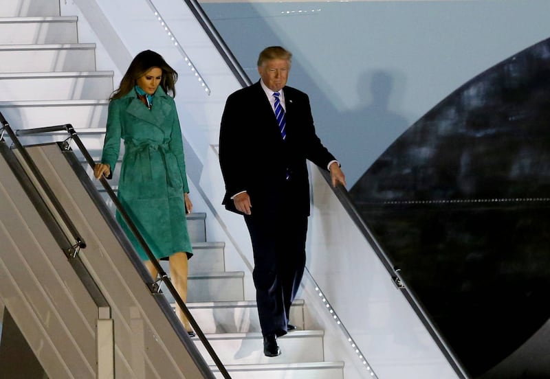 L'arrivo di Trump e Melania in Polonia 2
