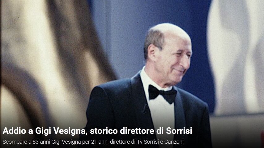 Morto Gigi Vesigna, ex direttore di Tv Sorrisi e canzoni