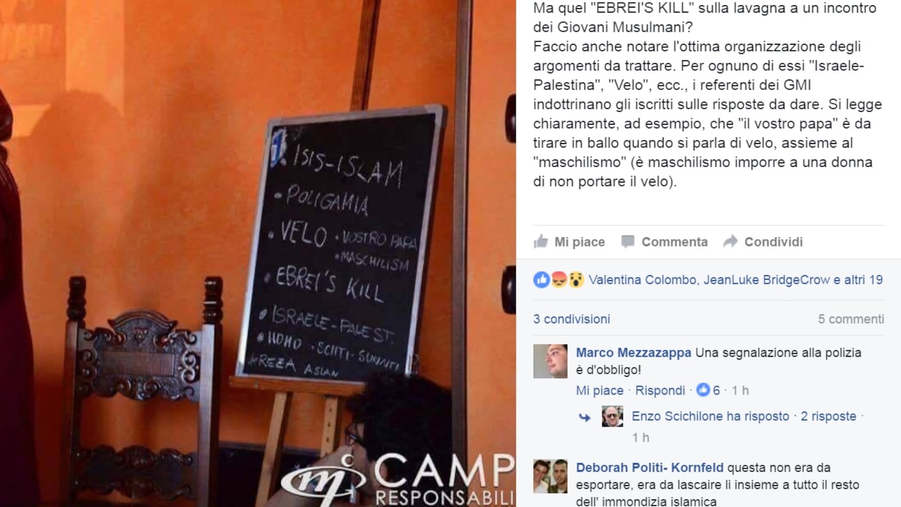 A lezione dai giovani islamici: velo, poligamia e "ebrei's kill"