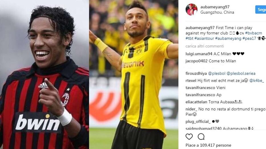 Milan, Aubameyang confessa su Instagram: "Voglio tornare, ma..."
