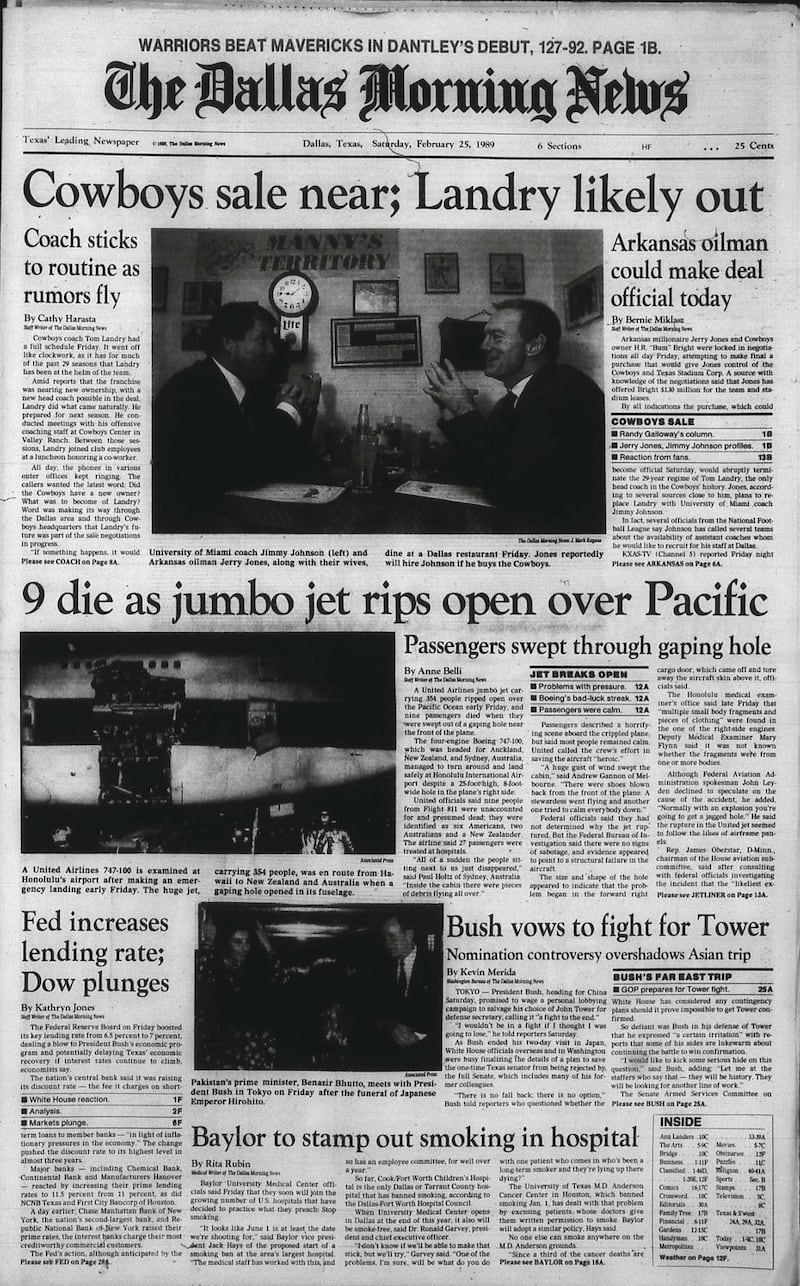 Prima pagina Dallas Morning News