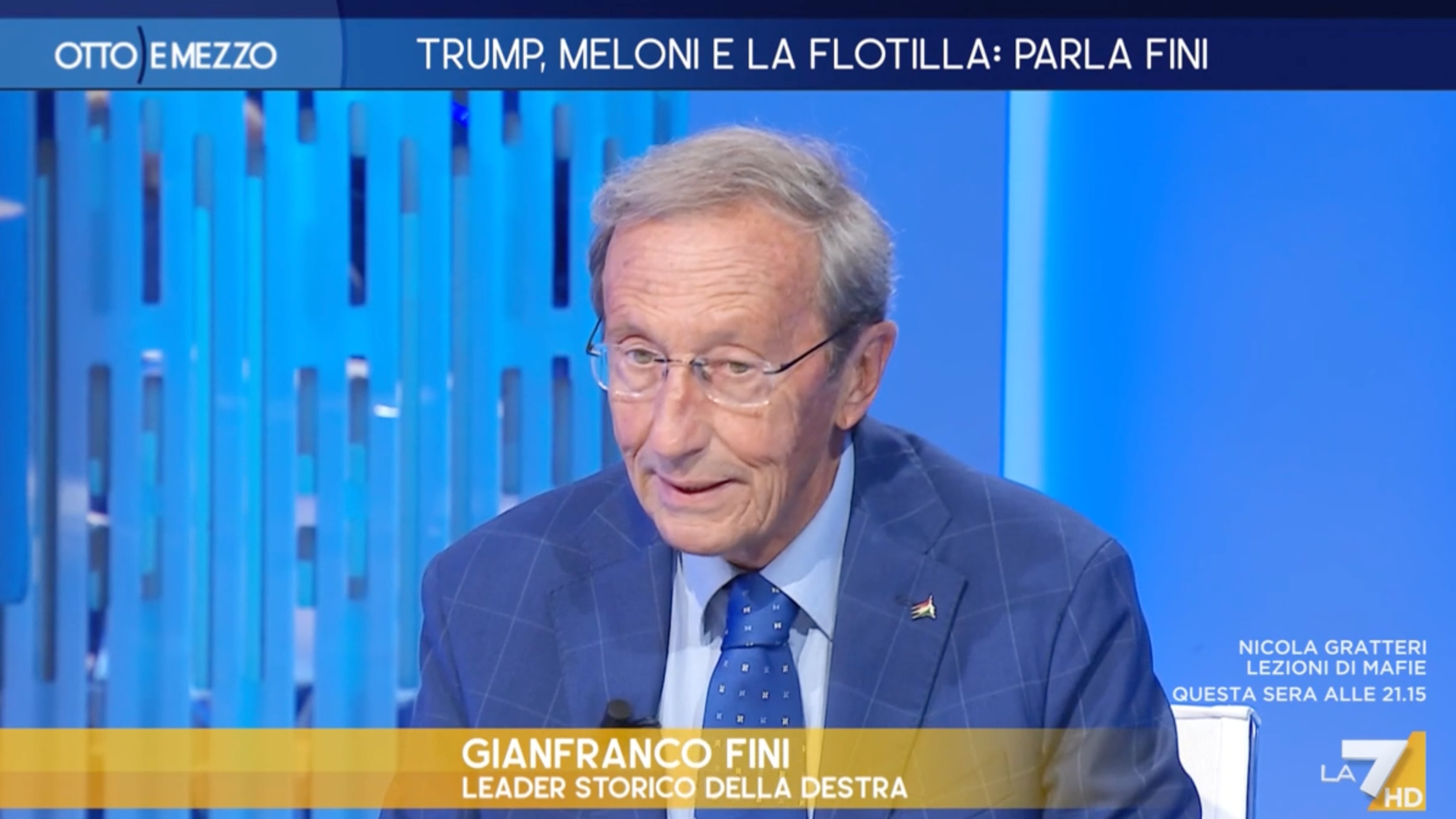 Flotilla, destra, Kirk: cosa ha detto Gianfranco Fini dalla Gruber