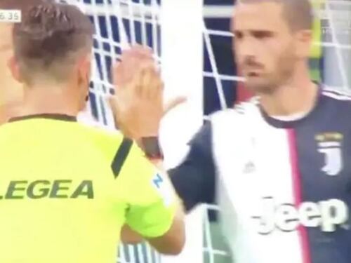 Il cinque di Rocchi a Bonucci: scoppia la polemica