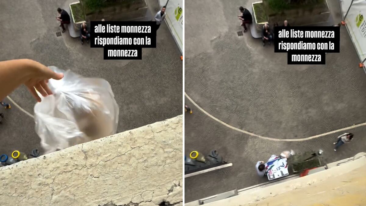 La violenza dei collettivi rossi: a La Sapienza lanciano spazzatura sui militanti di destra