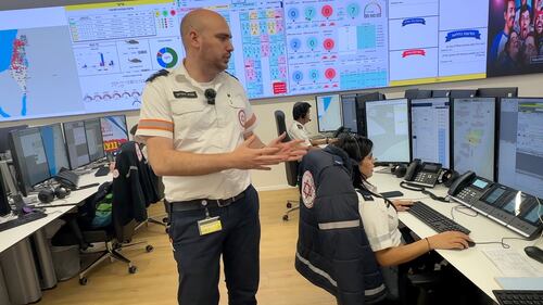 Una parte del centrailno sotterraneo delle ambulanze