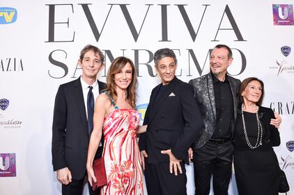 Aldo Vitali, Silvia Grilli, Fiorello, Amadeus e Rosanna Mani