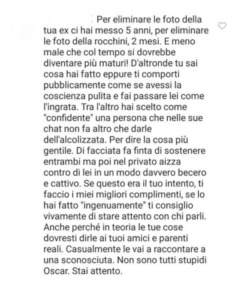 U&D, Oscar Branzani replica alle voci su Eleonora Rocchini 