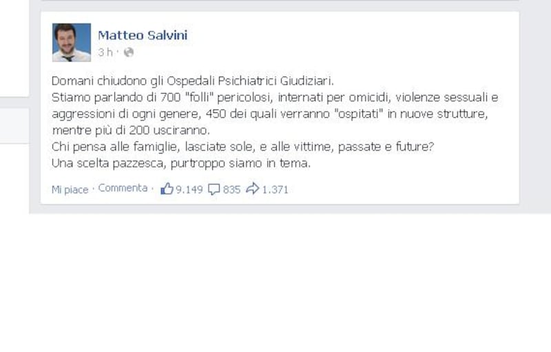 Fb Salvini