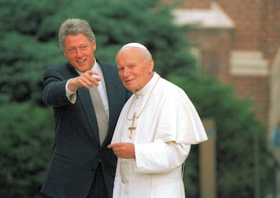 Giovanni Paolo II con Bill Clinton, nel 1993