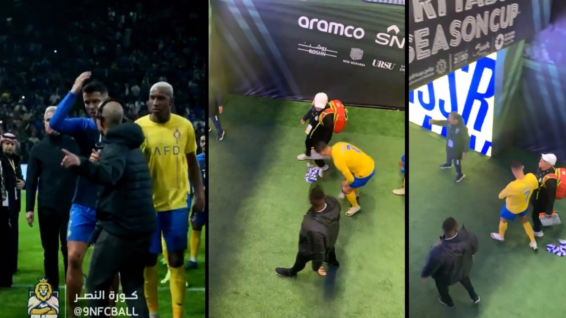 Spinta all'addetto al campo e gesto choc verso i tifosi, la serataccia di Ronaldo