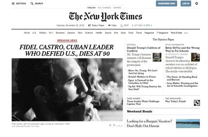 La morte di Castro sui siti di tutto il mondo 1