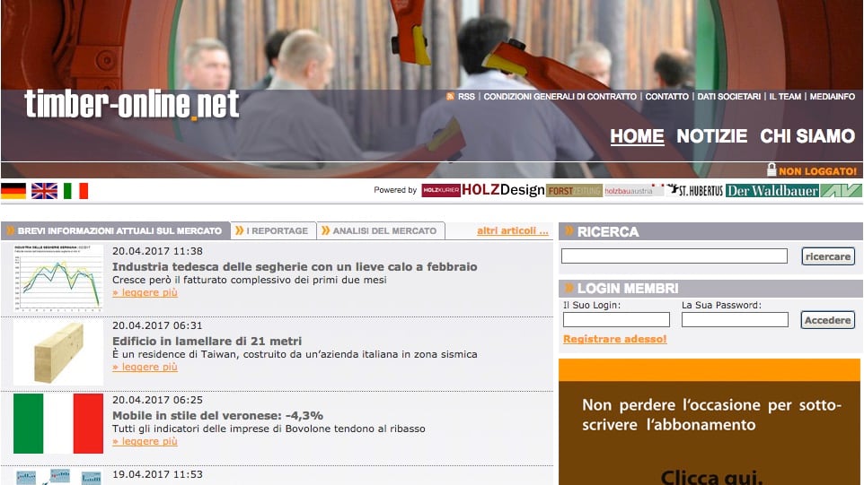Timber on Line, il portale del legno cresce e si rinnova