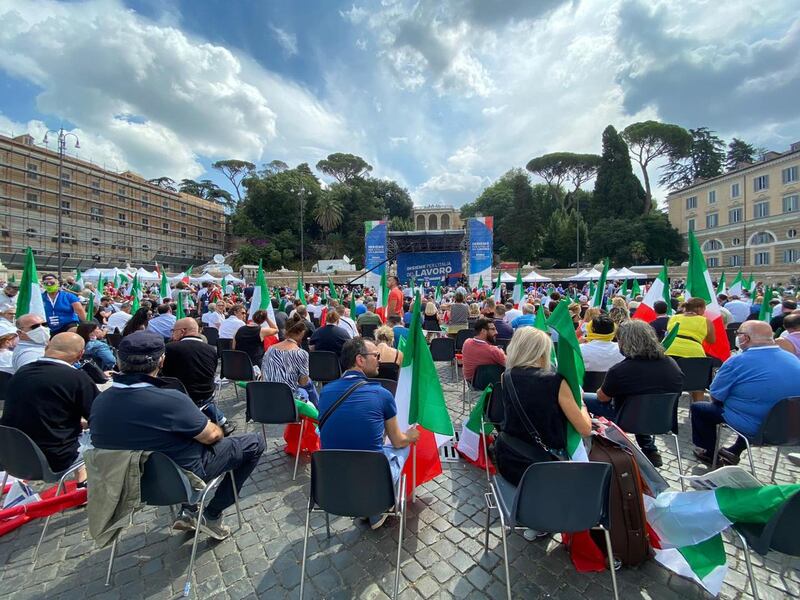 Manifestazione del centrodestra contro Conte 4
