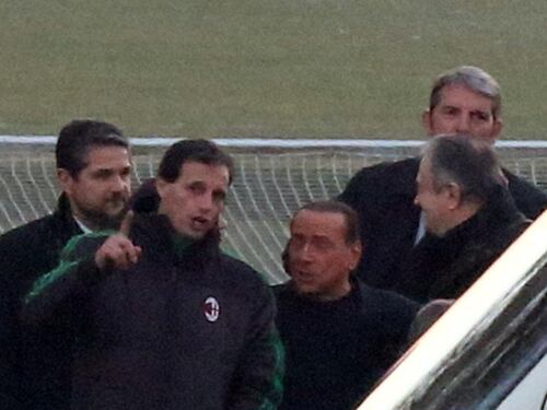 L'arrivo di Silvio Berlusconi e Barbara a Milanello