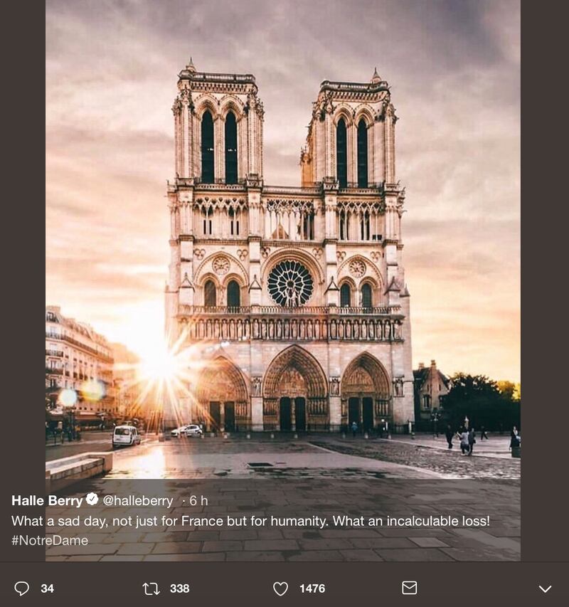 Notre Dame brucia, le reazioni vip: foto 1
