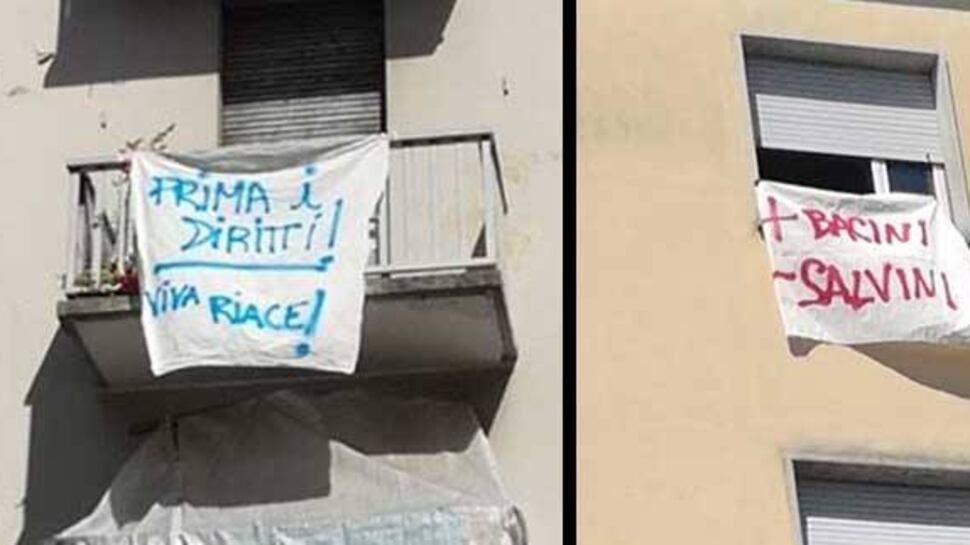 L'ultima moda della sinistra: lenzuoli anti-Salvini a gogo