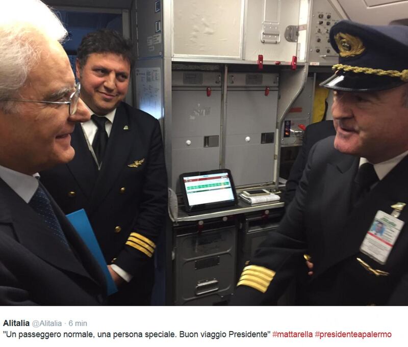Mattarella a Palermo con un aereo di linea 1