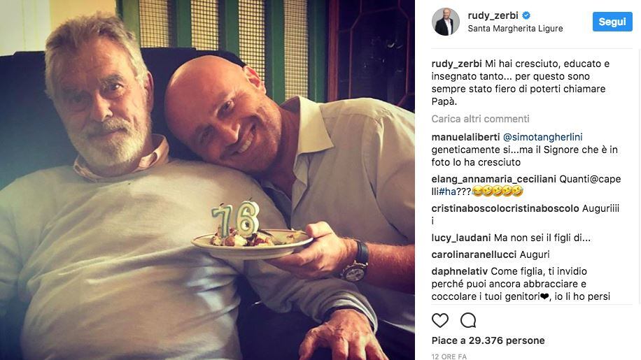 Quel messaggio per il vero "papà" Rudy Zerbi stupisce così i suoi fan