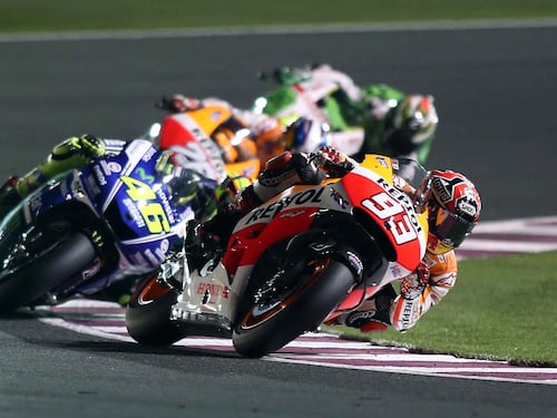 Rossi, che sorpresa. Ma super Marquez non gli fa regali