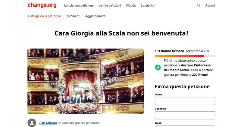 La petizione della Cub su Change.org