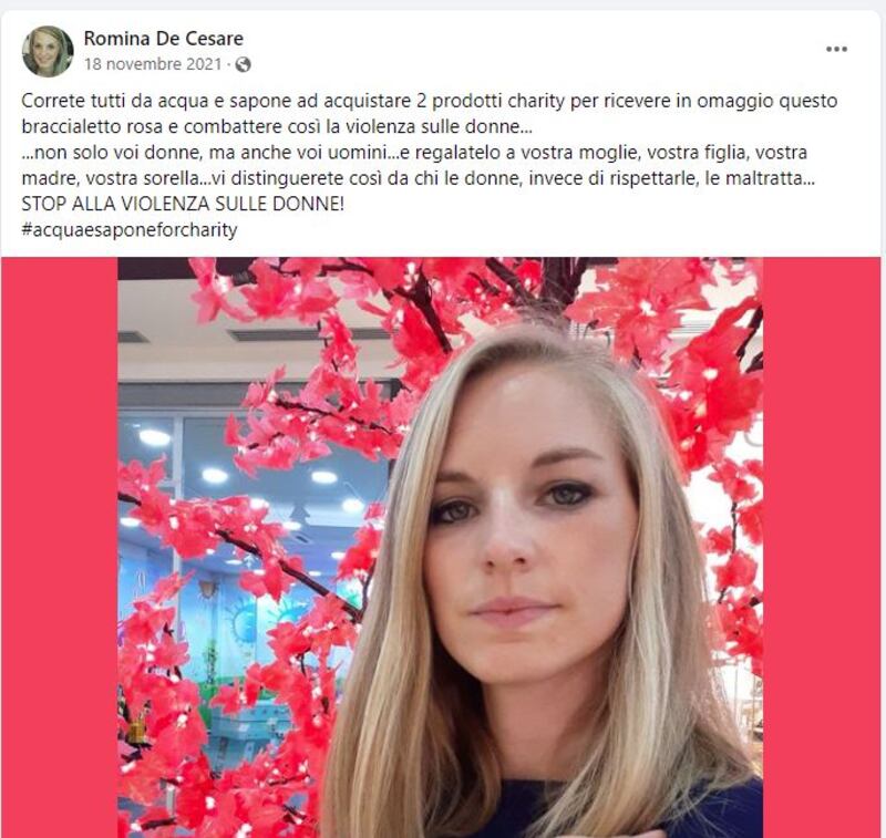 Il post su Facebook sulla violenza contro le donne