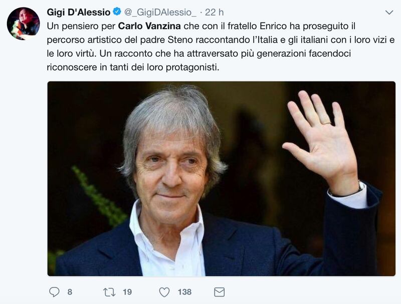 Carlo Vanzina, la storia e il cordoglio social 1